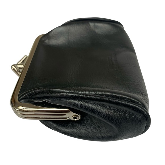 Buxton Genuine Black Leather Coin Purse Kiss-Lock - Picture 4 of 7